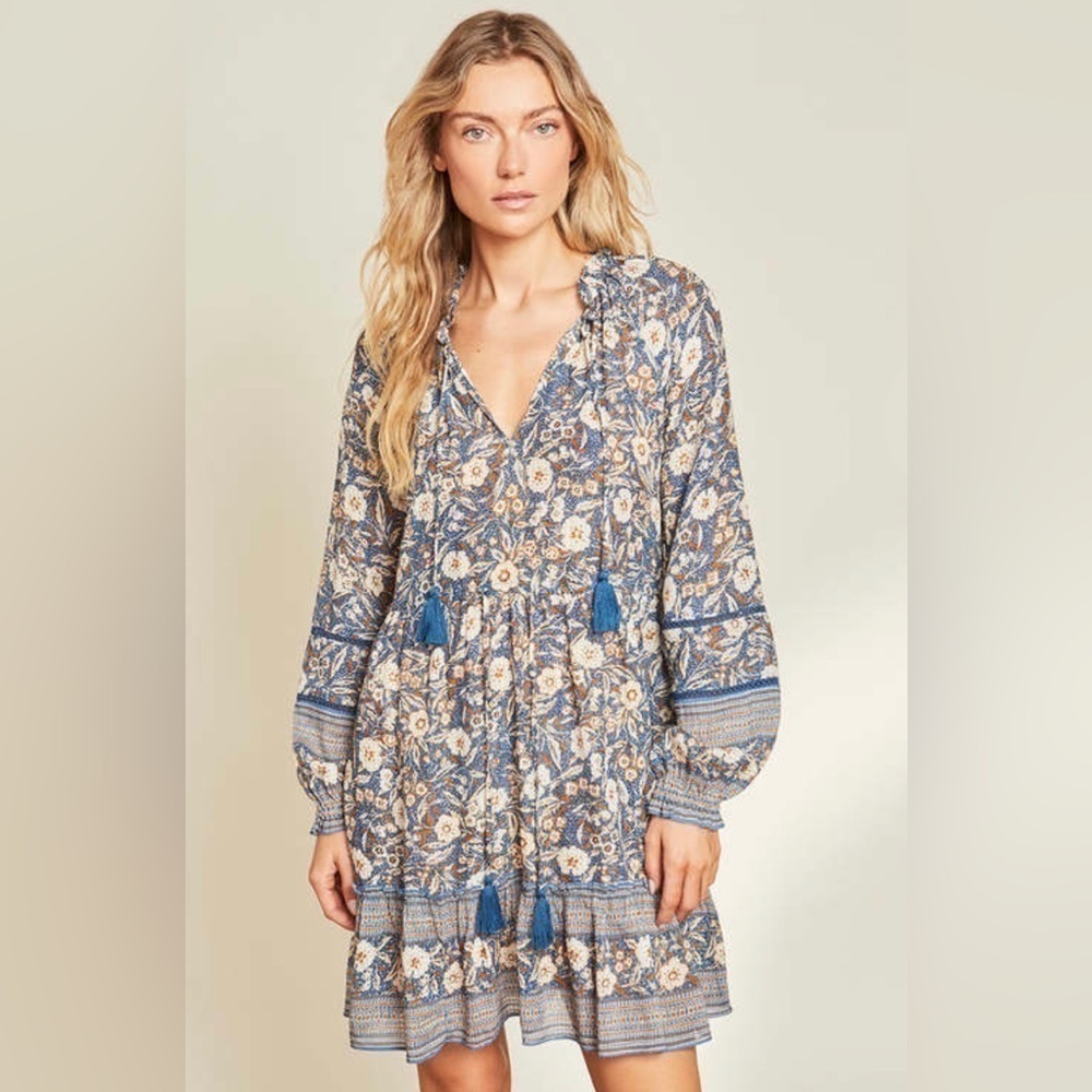Veronica Beard Darnica dress in steel blue floral multi NWOT